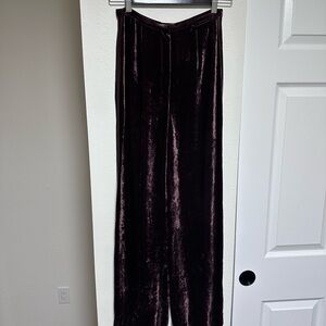 Emporio Armani Velvet Trousers Brown with Silk Tuxedo Detail